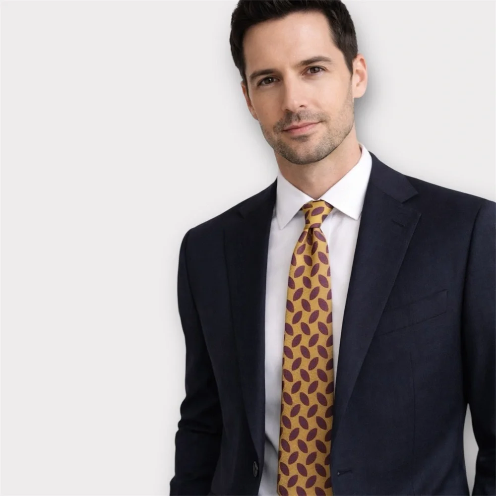 COACH Gold and Burgundy Men’s Tie